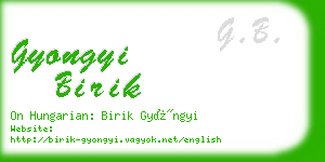 gyongyi birik business card